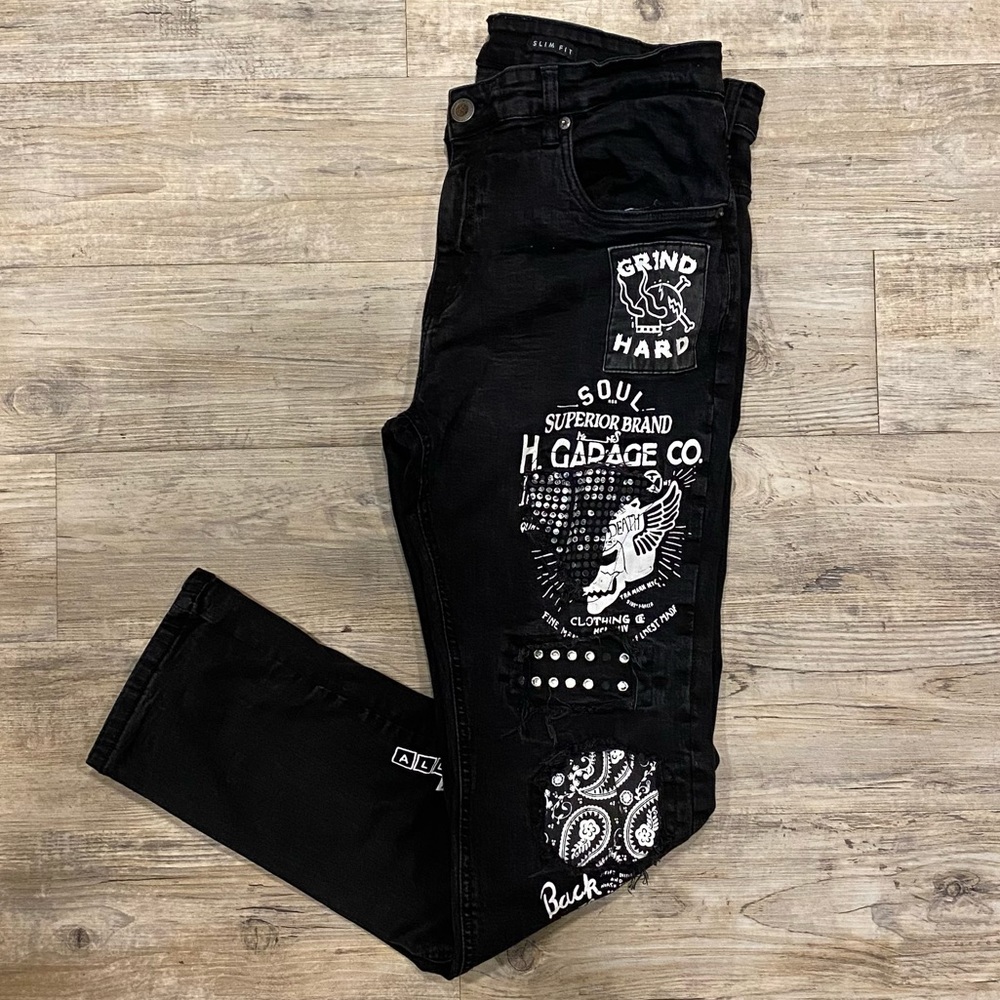 Copper Rivet Black Jeans